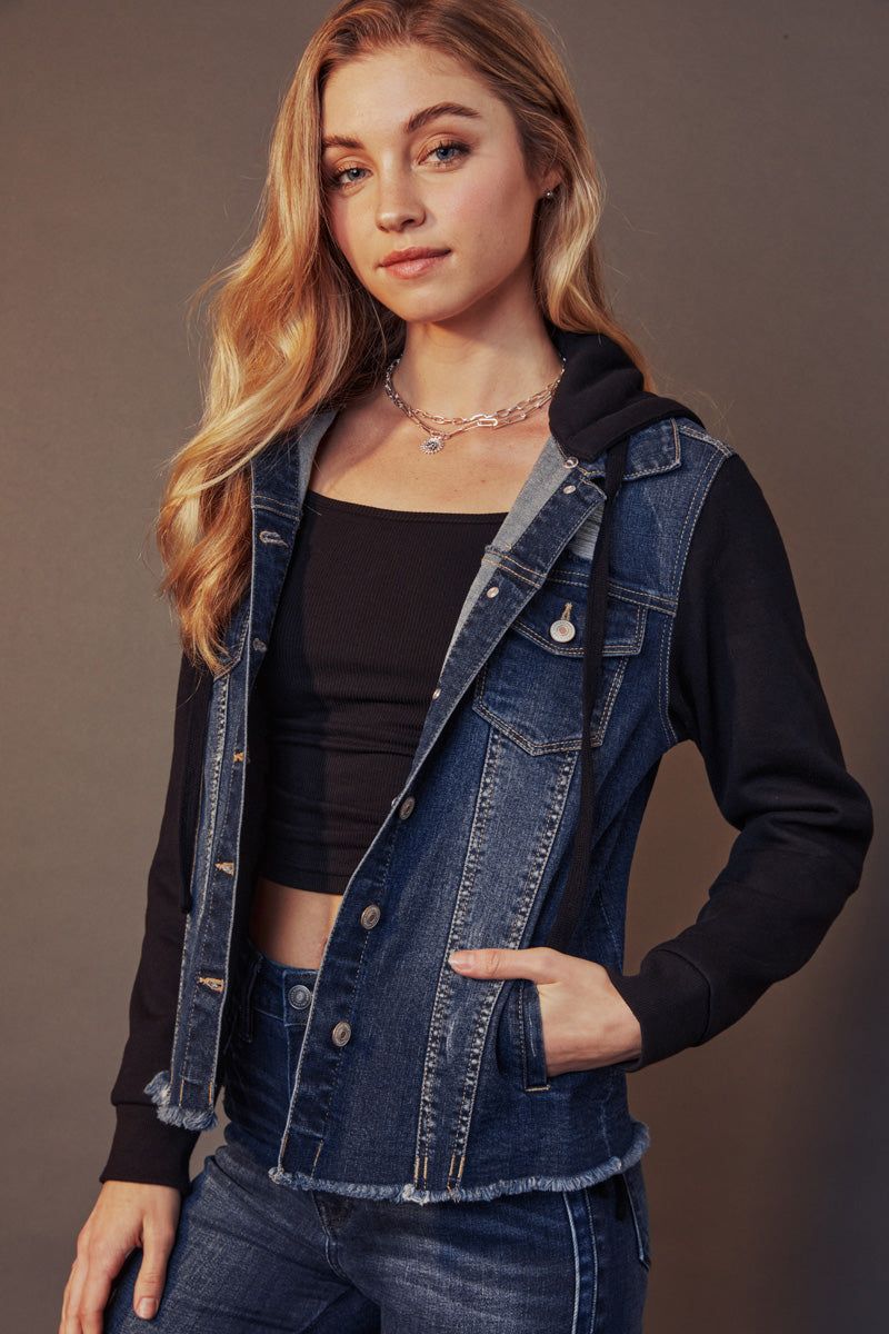 Kiele French Terry Hoodie Hoodie Denim Jacket sold by Kan Can product image thumbnail 5