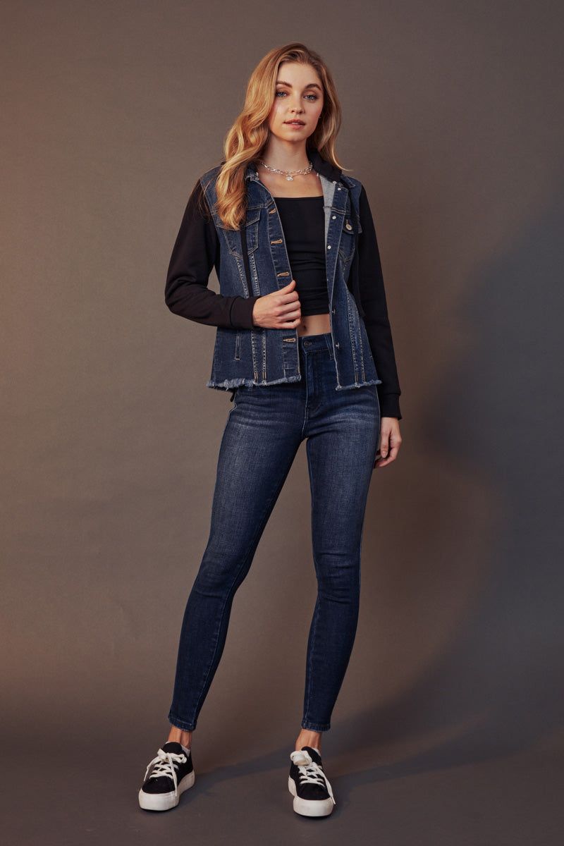 Kiele French Terry Hoodie Hoodie Denim Jacket sold by Kan Can product image thumbnail 2