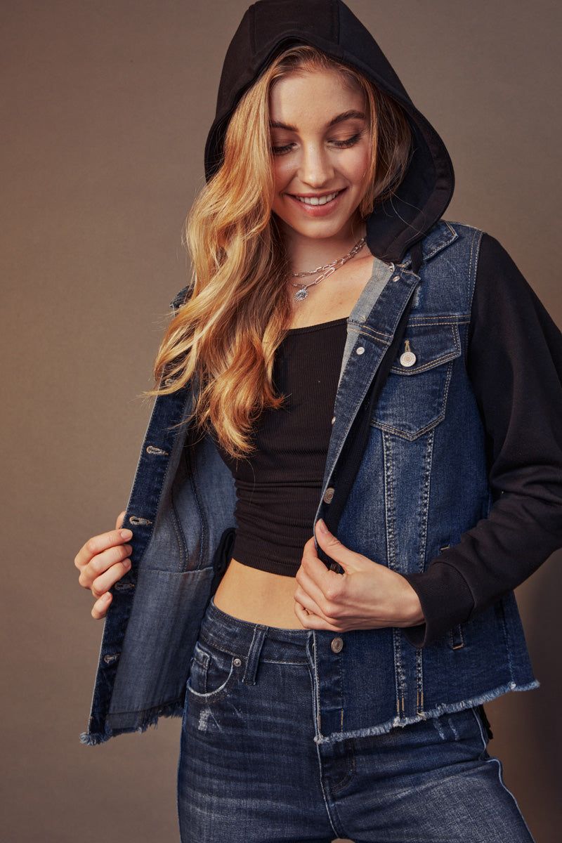 Kiele French Terry Hoodie Hoodie Denim Jacket sold by Kan Can product image thumbnail 7