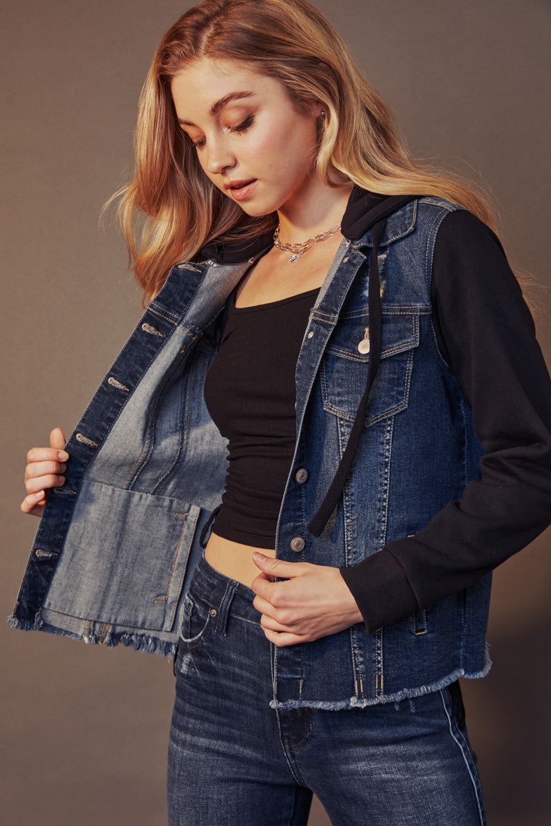 Kiele French Terry Hoodie Hoodie Denim Jacket sold by Kan Can product image thumbnail 3