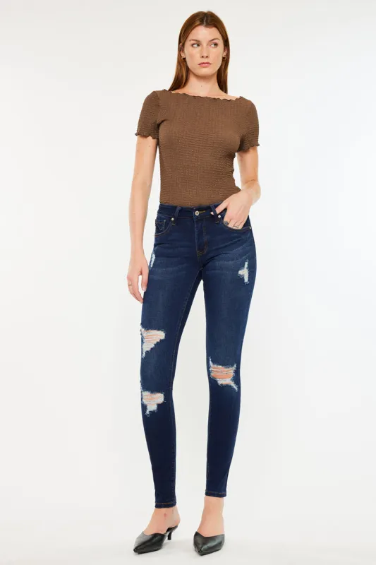 Saskia Mid Rise Super Skinny Jeans made by Kan Can
