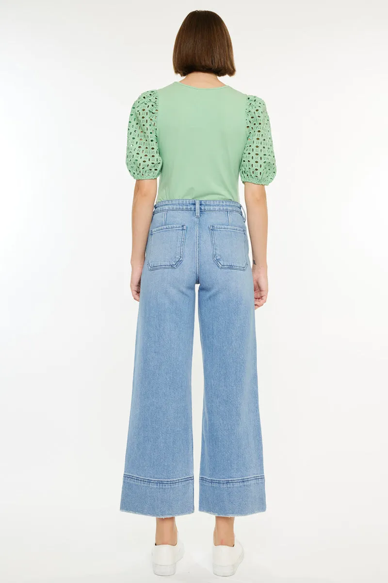 Darla High Rise Cropped Wide Leg Jeans sold by Kan Can product image thumbnail 2