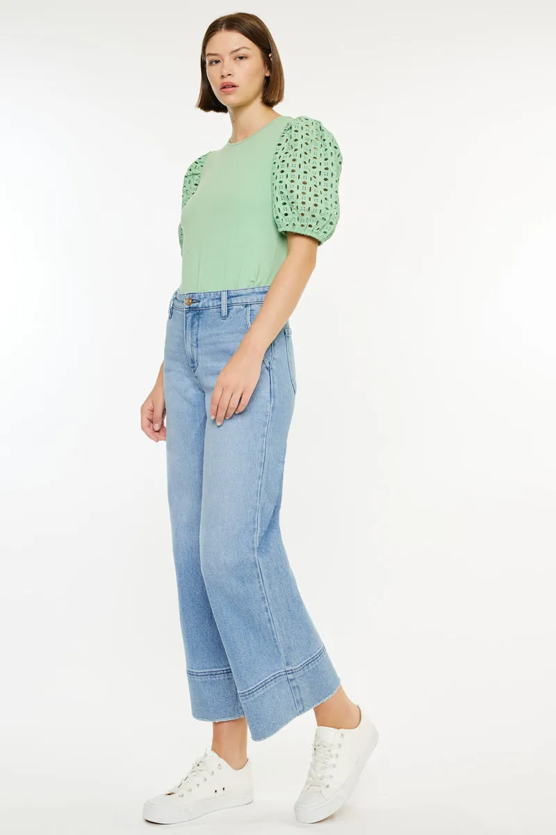Darla High Rise Cropped Wide Leg Jeans sold by Kan Can product image thumbnail 4