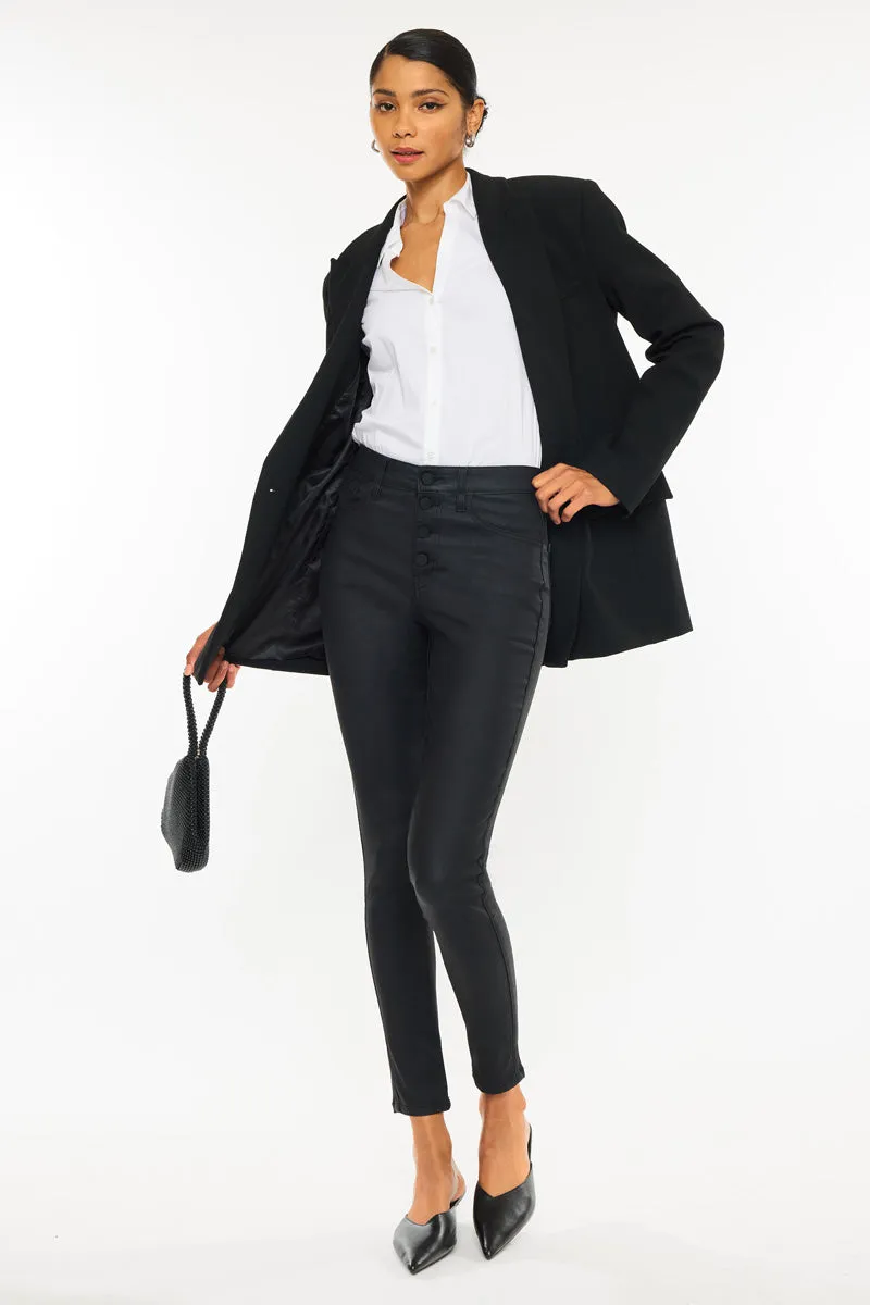 Autumn High Rise Faux Leather Ankle Skinny Pants sold by Kan Can