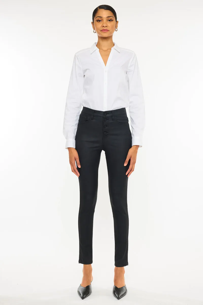 Autumn High Rise Faux Leather Ankle Skinny Pants sold by Kan Can product image thumbnail 3