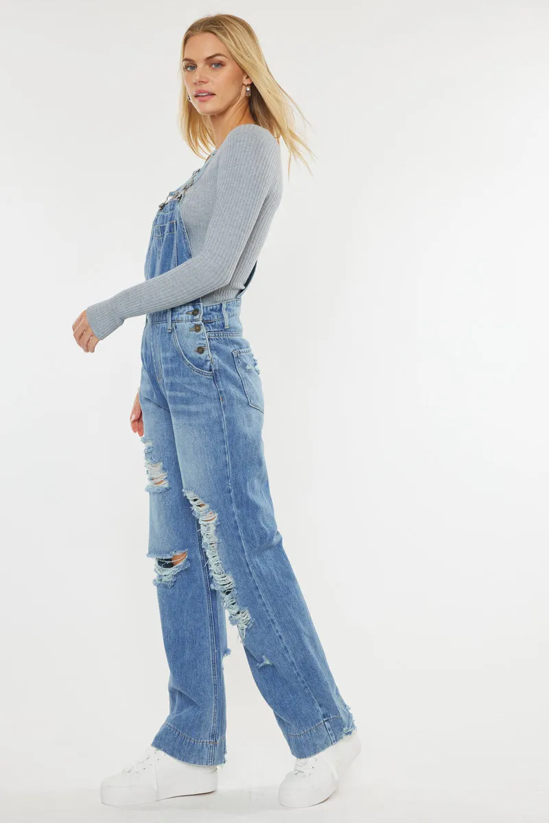 Malibu High Rise Wide Leg Overalls sold by Kan Can product image thumbnail 5