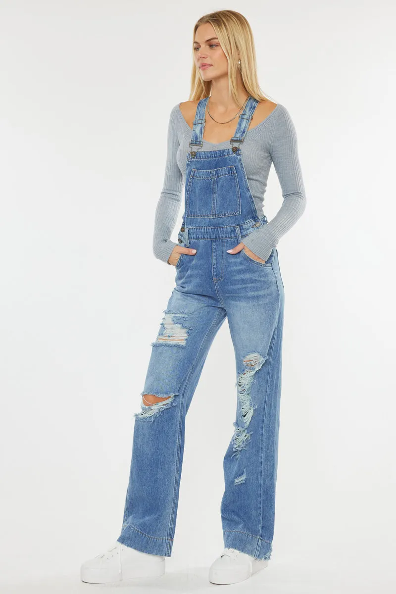 Malibu High Rise Wide Leg Overalls sold by Kan Can product image thumbnail 4