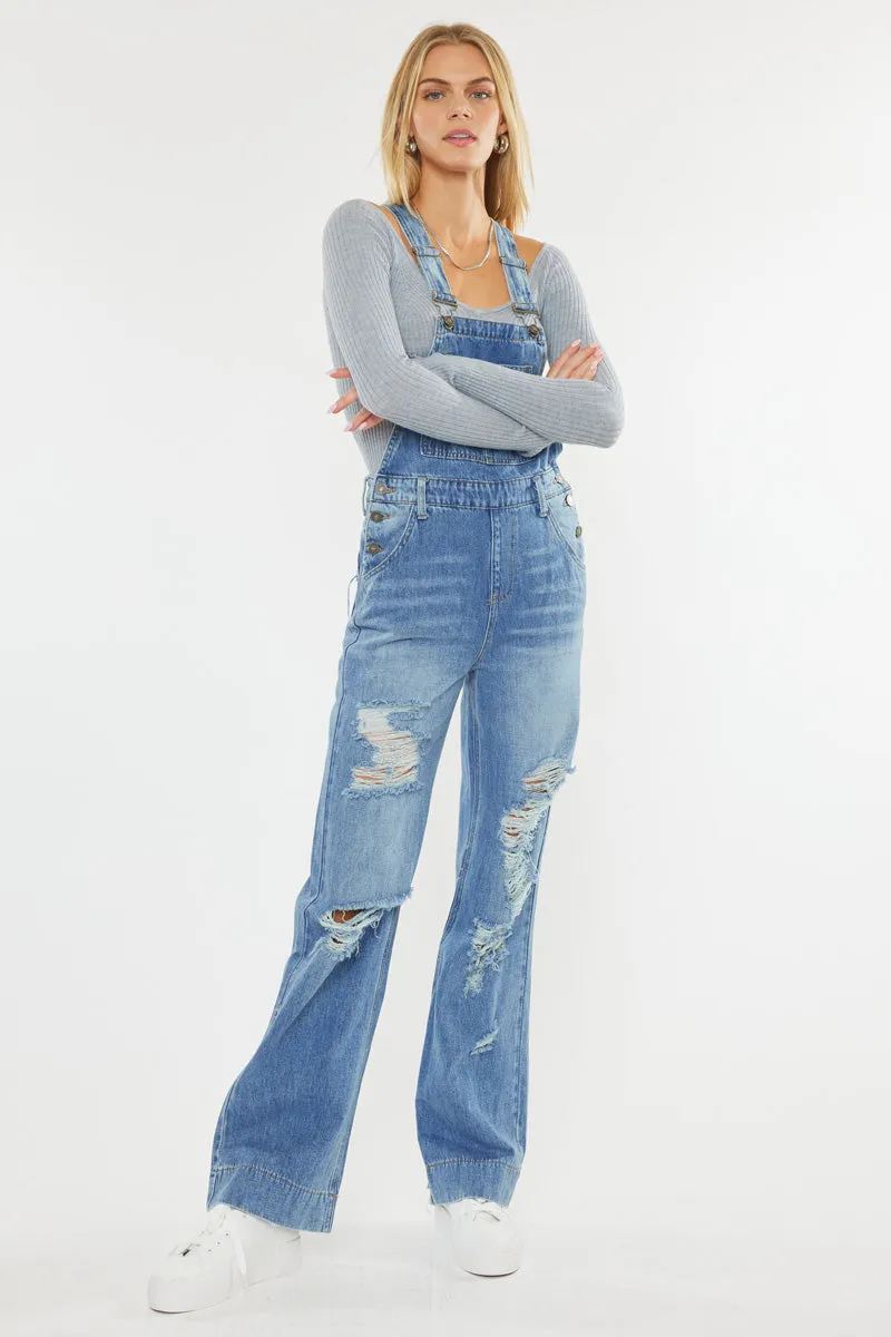 Malibu High Rise Wide Leg Overalls sold by Kan Can product image thumbnail 3