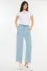 Milly High Rise Cropped  Wide Leg Jeans sold by Kan Can