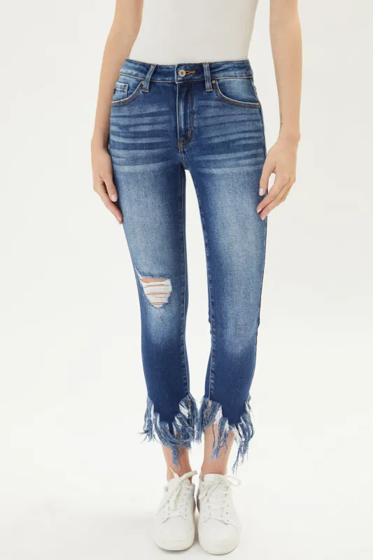 Audrina Mid Rise Ankle Skinny Jeans sold by Kan Can
