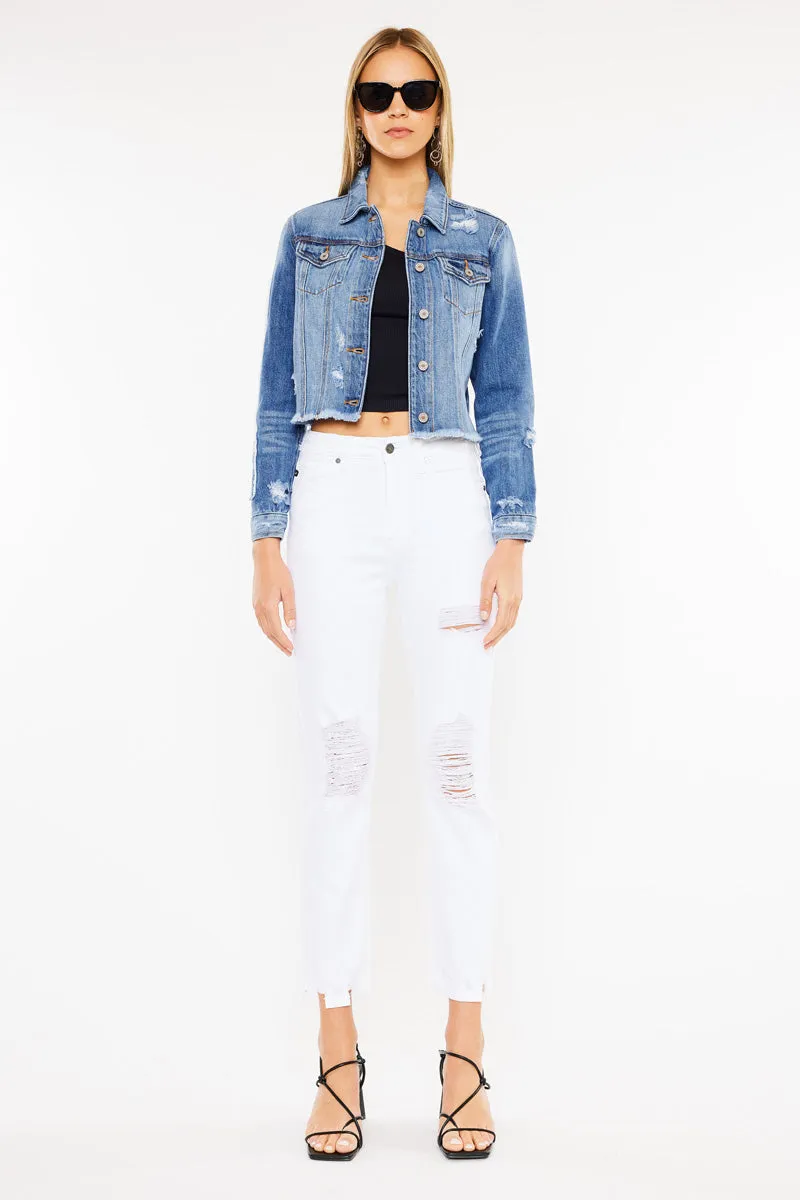 Sawyer Distressed Denim Jacket sold by Kan Can product image thumbnail 3