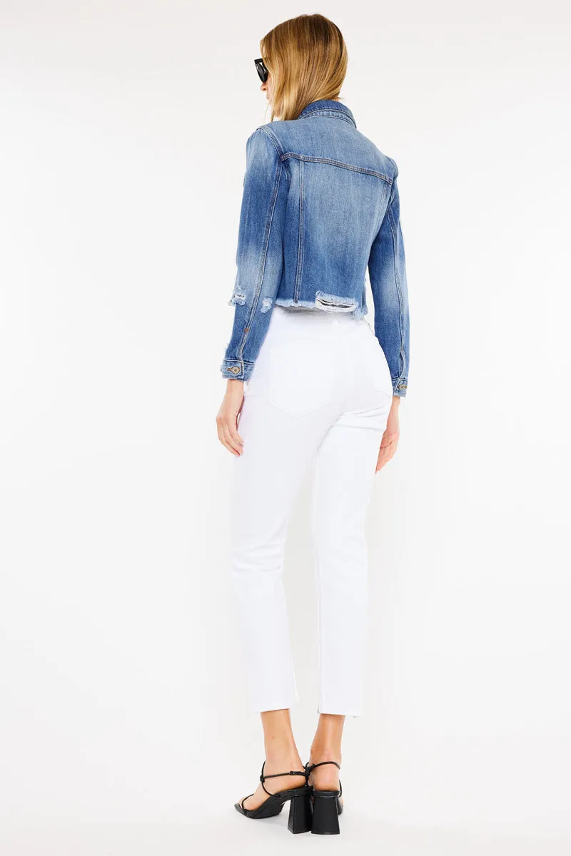 Sawyer Distressed Denim Jacket sold by Kan Can product image thumbnail 2