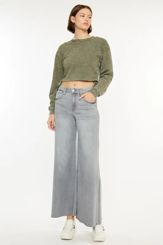Bada High Rise Cropped Palazzo Jeans made by Kan Can