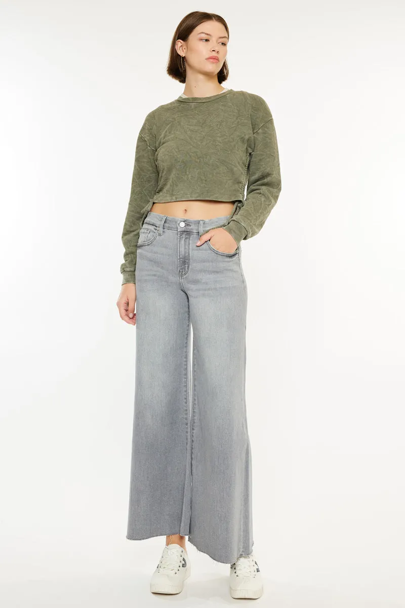 Bada High Rise Cropped Palazzo Jeans sold by Kan Can