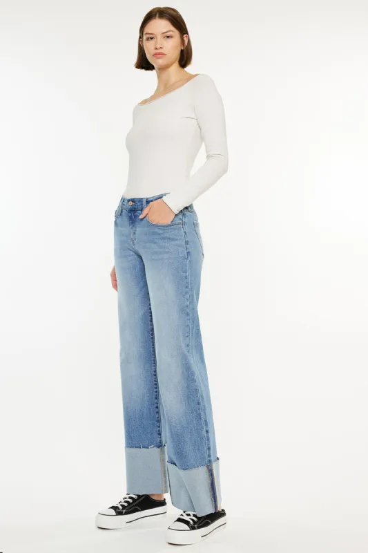 Emma Mid Rise Wide Leg Jeans sold by Kan Can