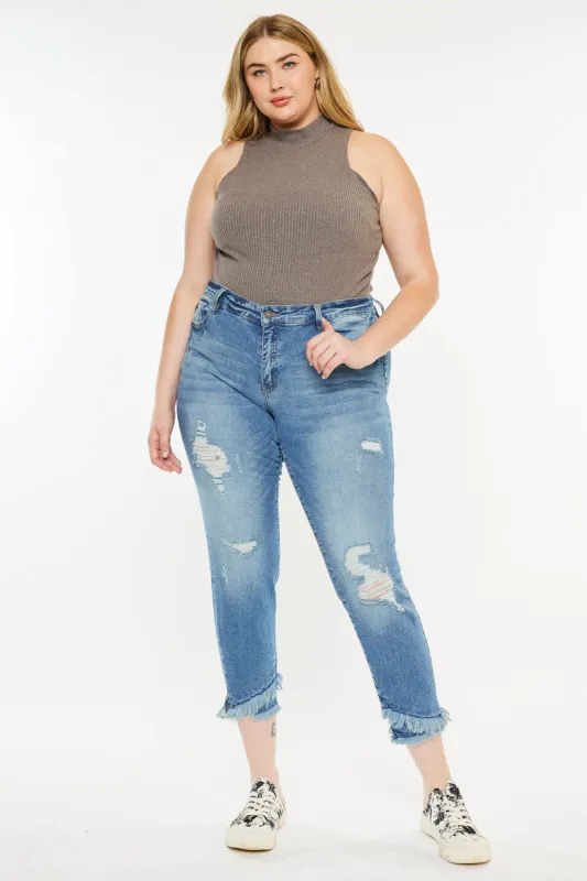 Gina Mid Rise Ankle Skinny Jeans (Plus Size) sold by Kan Can