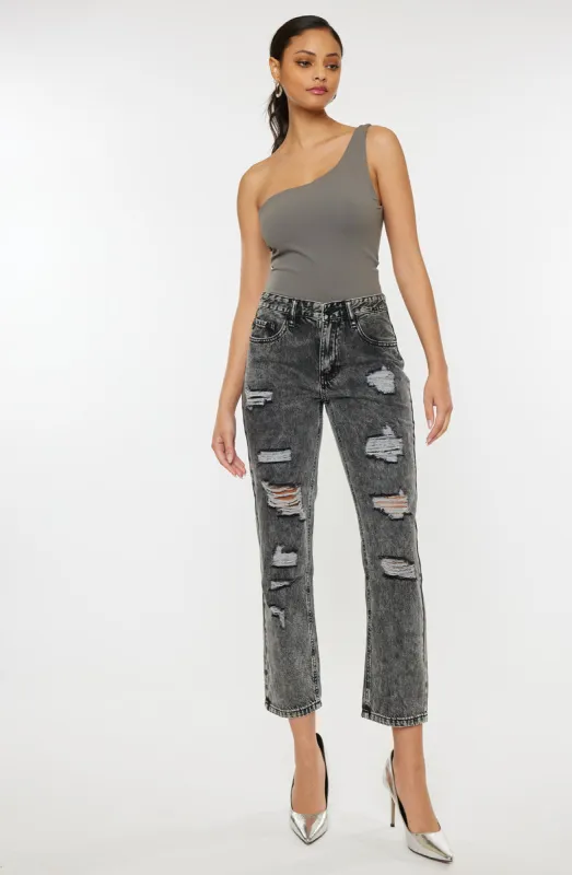 Rita High Rise Slim Straight Fit Leg Jeans sold by Kan Can