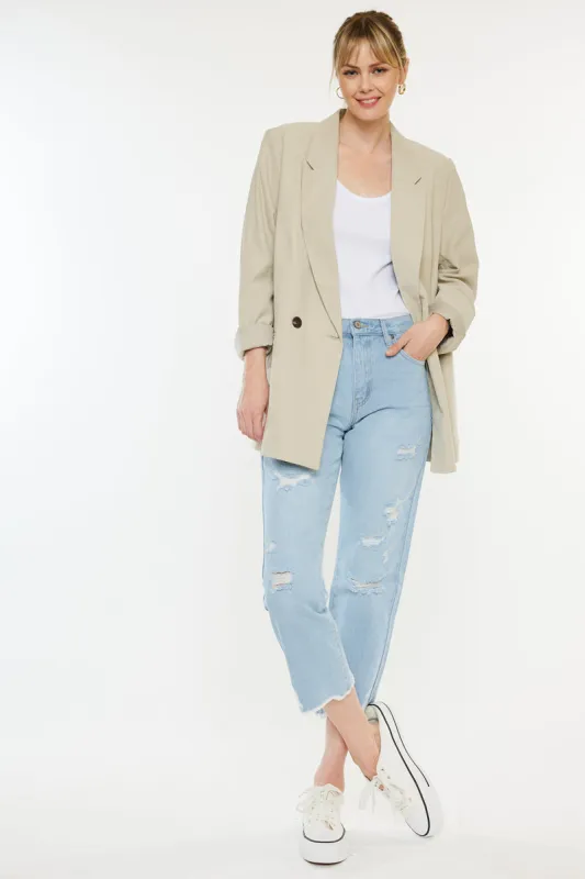 Sierra High Rise Straight Leg Jeans made by Kan Can