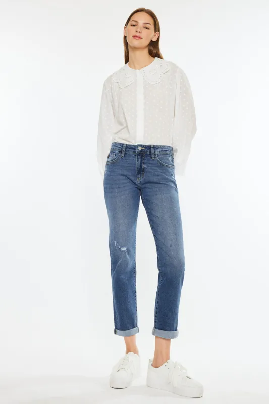 Pamela Essentials Mid Rise Slim Straight Jean sold by Kan Can