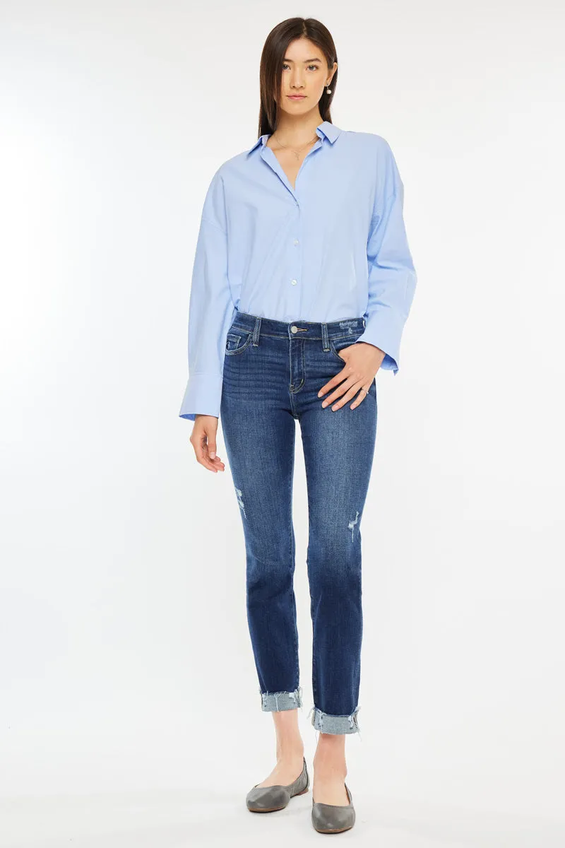 Emely Essentials Mid Rise Slim Straight Leg Jeans sold by Kan Can product image thumbnail 4