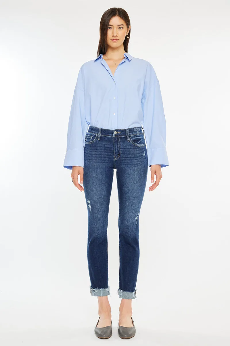 Emely Essentials Mid Rise Slim Straight Leg Jeans sold by Kan Can product image thumbnail 3