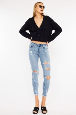 Augustina Mid Rise Ankle Skinny Jeans sold by Kan Can