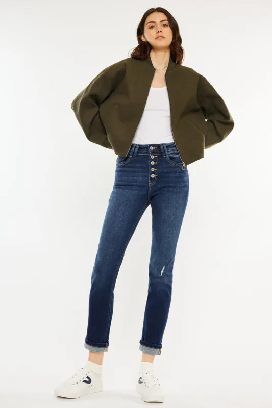 Reese High Rise Slim Straight Leg Jeans sold by Kan Can