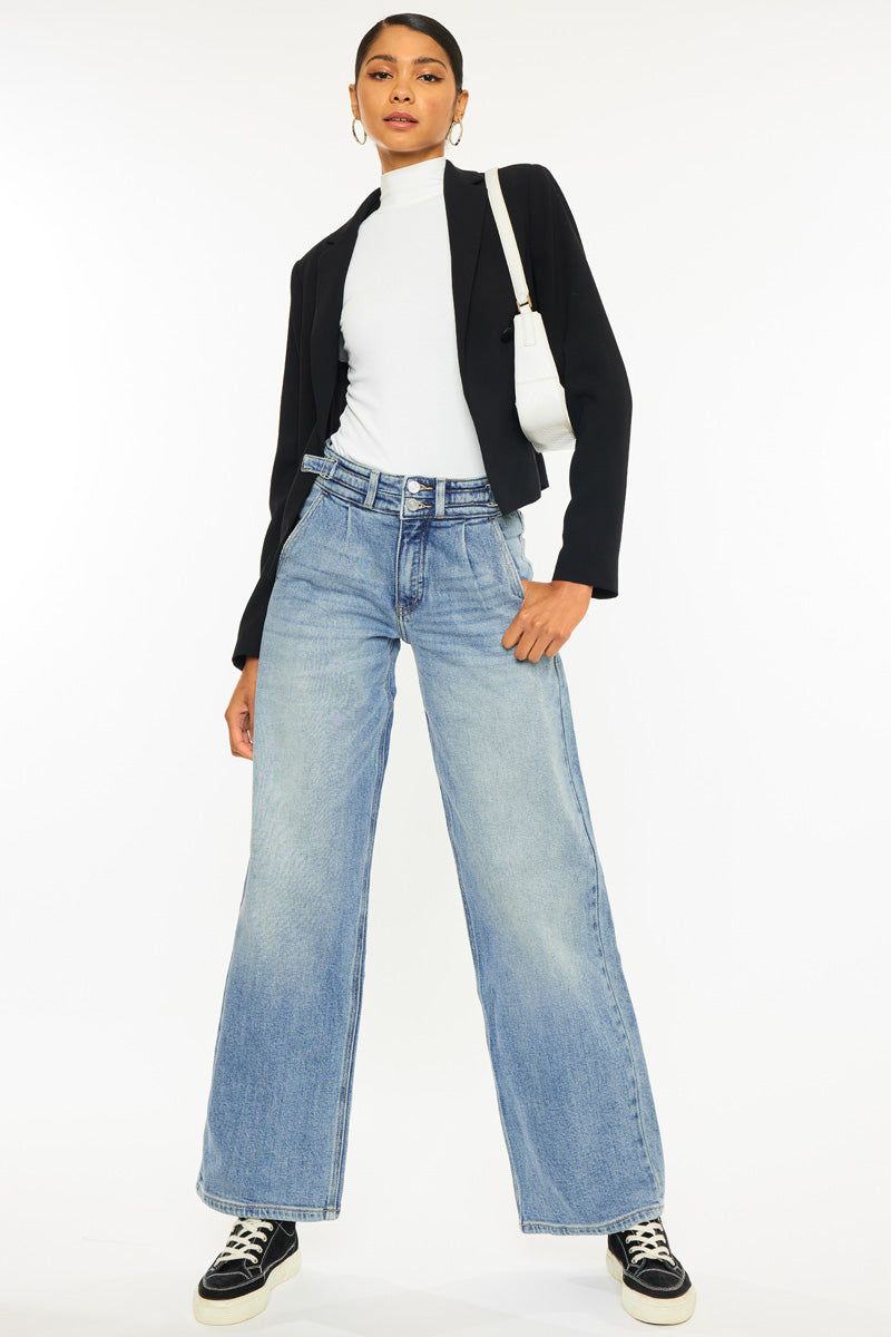 Promise High Rise Wide Leg Jeans sold by Kan Can