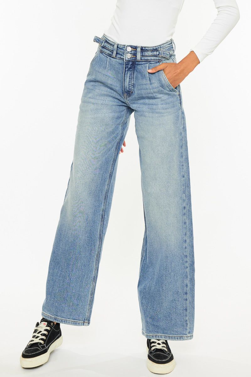 Promise High Rise Wide Leg Jeans sold by Kan Can product image thumbnail 4