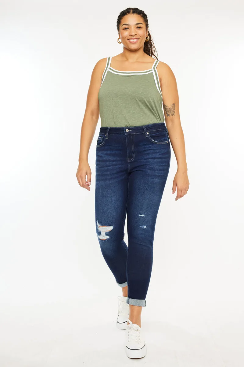 Berenice Mid Rise Ankle Skinny Jeans (Plus Size) sold by Kan Can