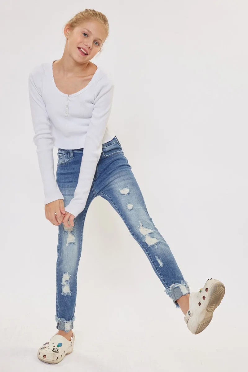 Cole High Rise Ankle Skinny Kid Jeans sold by Kan Can