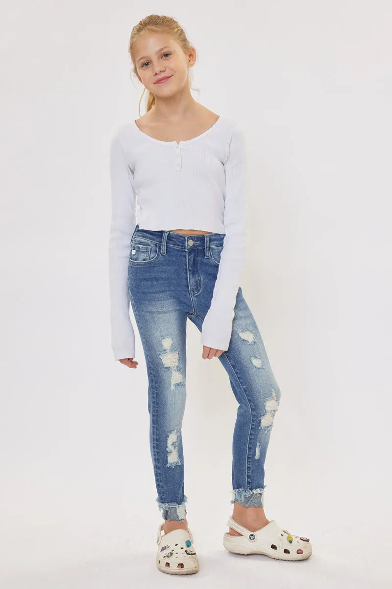 Cole High Rise Ankle Skinny Kid Jeans sold by Kan Can product image thumbnail 2