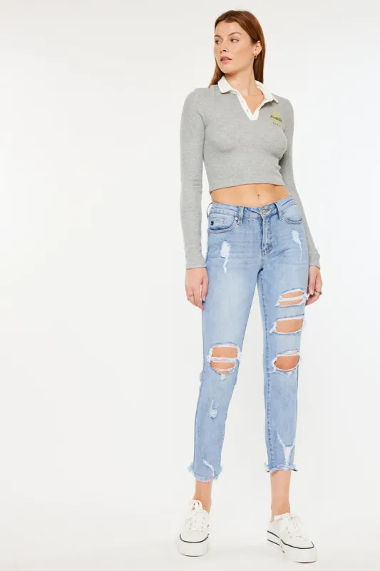 Augustina Mid Rise Ankle Skinny Jeans sold by Kan Can