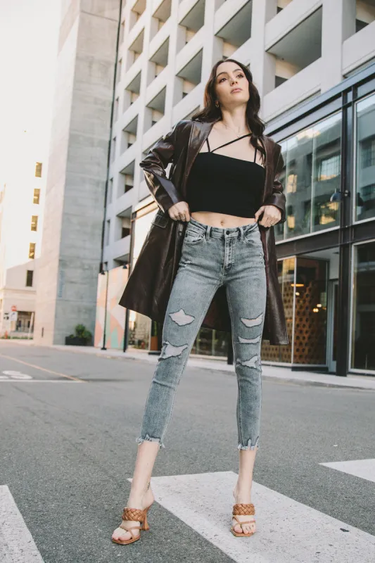 Calista High Rise Ankle Skinny Jeans sold by Kan Can