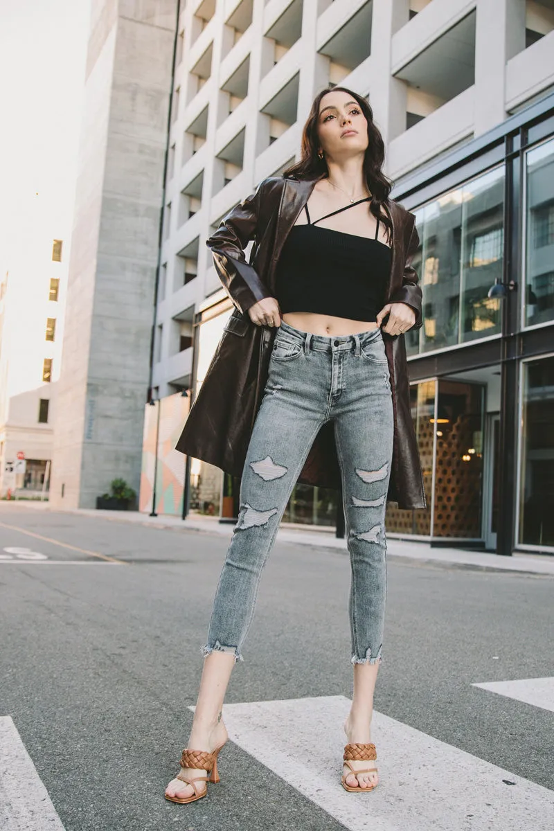 Calista High Rise Ankle Skinny Jeans sold by Kan Can