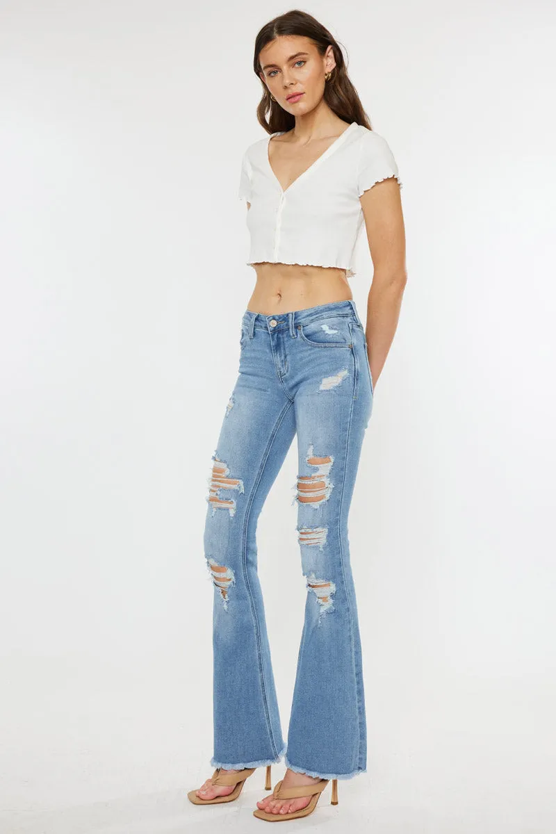 Tara Mid Rise Flare Jeans sold by Kan Can product image thumbnail 5