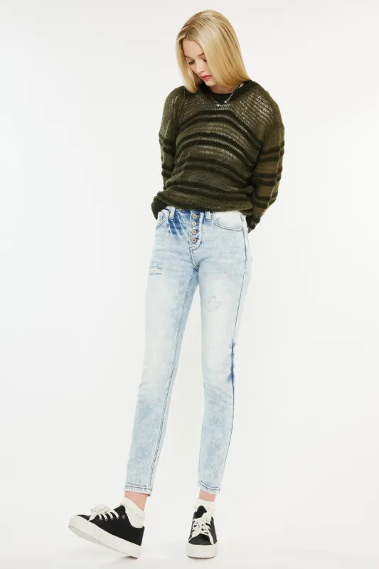 Satya High Rise Ankle Skinny Jeans made by Kan Can