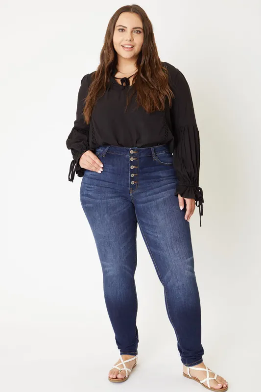 Tabetha High Rise Curvy Fit Jeans (Plus Size) sold by Kan Can