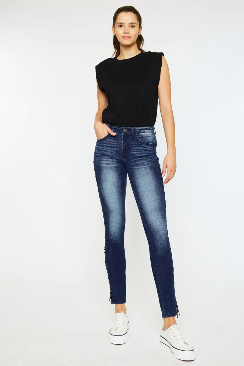 Jackie Mid Rise Ankle Skinny Jeans sold by Kan Can