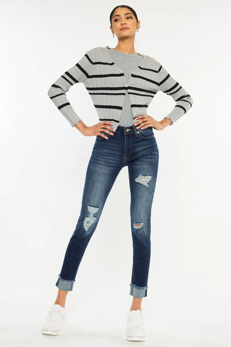 Judith High Rise Ankle Skinny Jeans sold by Kan Can