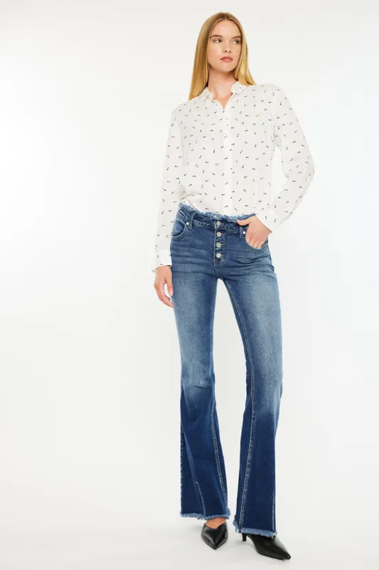 Veronica Mid Rise Flare Jeans sold by Kan Can