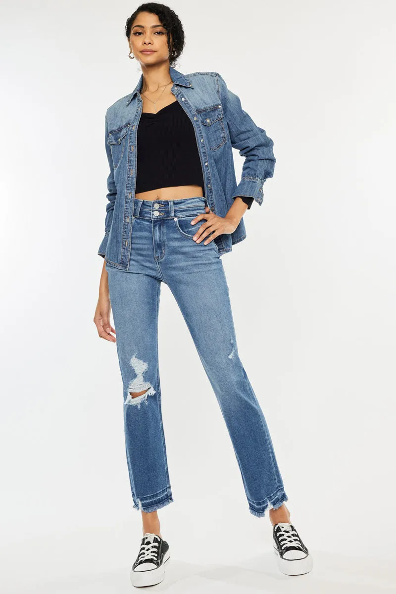 Morgana High Rise Slim Straight Leg Jeans sold by Kan Can product image thumbnail 3