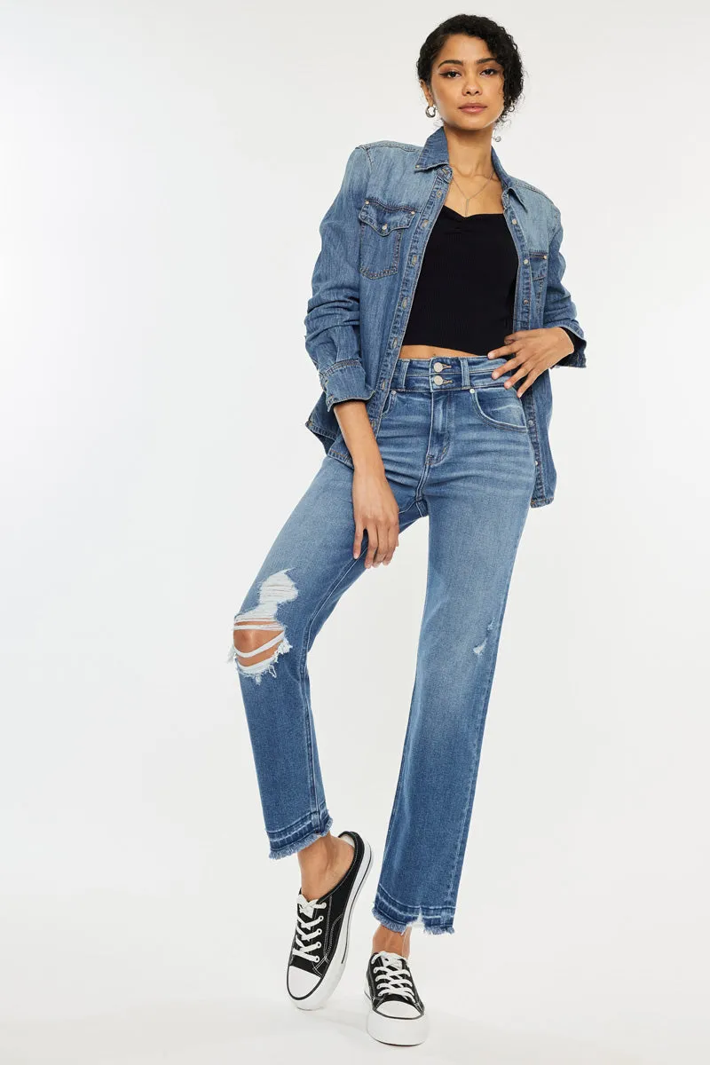 Morgana High Rise Slim Straight Leg Jeans sold by Kan Can