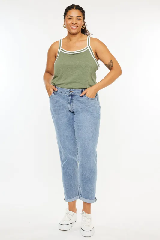 Carmelita Mid Rise Slim Boyfriend Jeans (Plus Size) sold by Kan Can