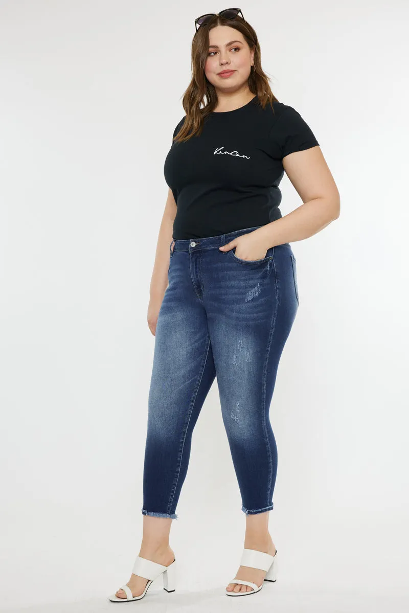 Jewels Mid Rise Ankle Skinny Jeans (Plus Size) sold by Kan Can product image thumbnail 5