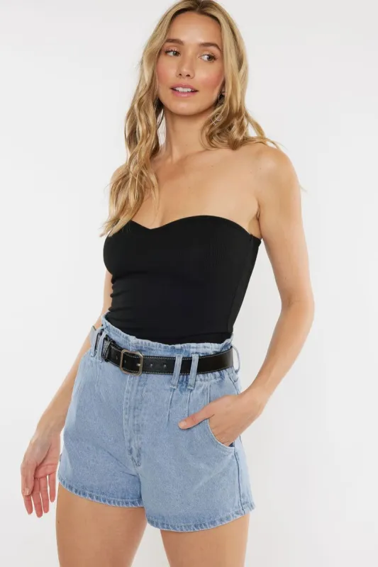 Trina Ultra High Rise Paper-Bag Mom Shorts sold by Kan Can