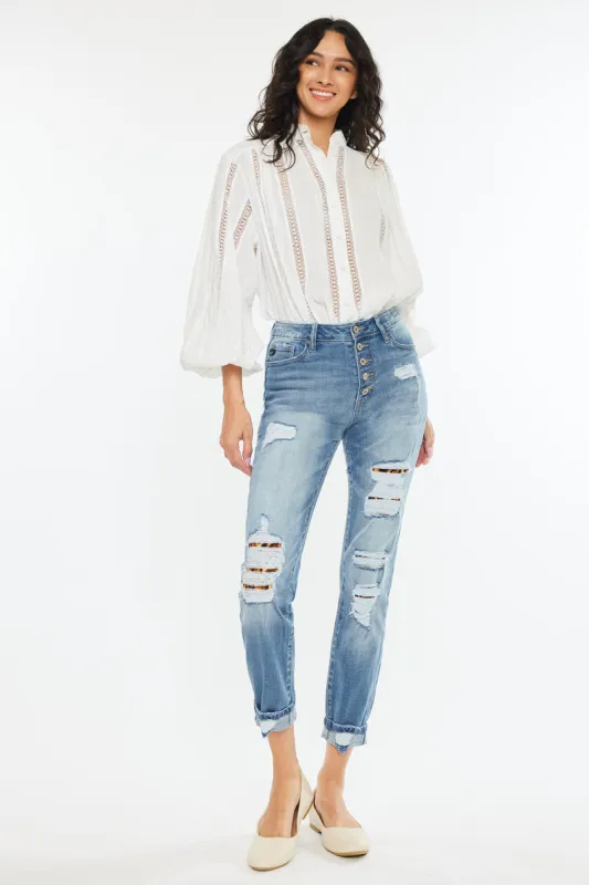 Leona High Rise Ankle Skinny Jeans sold by Kan Can