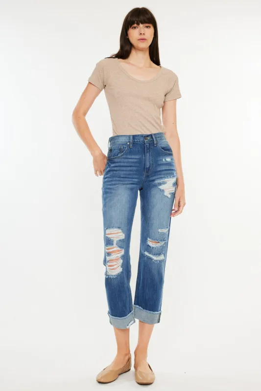 Eloise Essentials High Rise Straight Leg Jeans sold by Kan Can