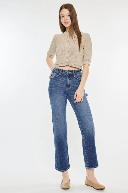 Ashley High Rise True Straight Jeans sold by Kan Can