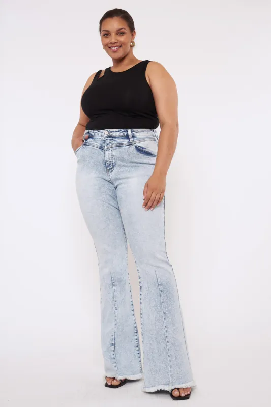 Cayla High Rise Flare Jeans (Plus Size) sold by Kan Can